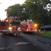 <p>Brookfield Volunteer Fire Company responds to a basement fire Wednesday evening at a home on Candlewood Lake Road.</p>