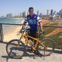 <p>Ramapo Detective Robert Fitzgerald on a bike tour in Israel.</p>