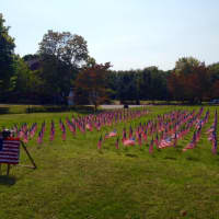 <p>The Easton Volunteer Fire Department displays 343 flags to honor the firefighters who died in the terror attacks on Sept. 11, 2001.</p>