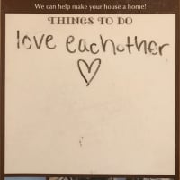 <p>The message Kailana wrote on the dry erase board.</p>
