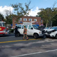 <p>Two people were injured in a crash on Route 59 on Monday.</p>
