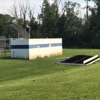 <p>Roof off of a dugout in Lehigh County</p>
