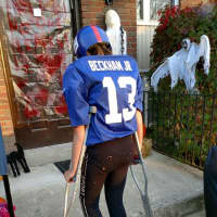 <p>Football player Odell Beckham Jr. complete with (fake) broken ankle.</p>