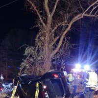 <p>Two cars were damaged in a rollover crash at  Wheeler Road and Route 110 in Monroe.</p>