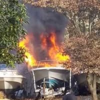 <p>A fire broke out in a boat and trailer, leaving an Airmont home with damage.</p>