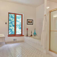 <p>The home&#x27;s bathroom contains a full shower and Jacuzzi.</p>