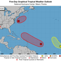 <p>A look at the systems in the Atlantic basin on Friday afternoon, Sept. 17.</p>