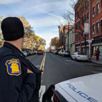 <p>Yonkers police officers were on hand to divert traffic on Warburton Avenue.</p>