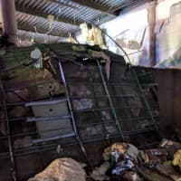 <p>A burst pipe caused the roof of a Park Ridge building to collapse.</p>