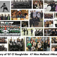 <p>The CT Roughriders hockey team created a collection of photos of Nico Mallozzi.</p>
