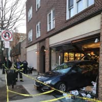 <p>A driver backed into the front of Decicco &amp; Sons on Thursday.</p>