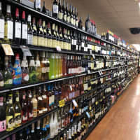 <p>Wine and liquor aisle.</p>