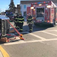 <p>Rescue 204 members stabilized the overturned vehicle and got the occupant out.</p>