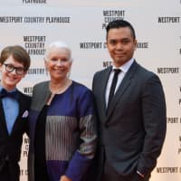 <p>Left to right: Jake Lucas; Anne Keefe, Playhouse associate artist; and Jose Llana. Lucas and Llana are on Broadway in “The King and I,” with Kelli O’Hara; Lucas as Anna’s son, and Llana as The King.</p>