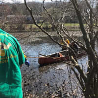 <p>A man and dog stuck in muddy water were saved by firefighters.</p>