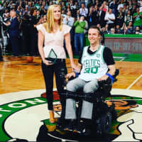 <p>Old Tappan&#x27;s Kaitlyn Kiely with boyfriend Matt Wetherbee at the TD Garden Tuesday, where both were honored by the Boston Celtics as &quot;Heroes Among Us.&quot;</p>