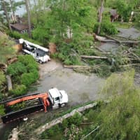 <p>Thousands in Danbury remain without power following the storm.</p>