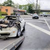 <p>The &#x27;vette burst into flames just south of Ridgewood Avenue on Route 17.</p>