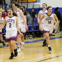 <p>Bethel senior Anne Bedore, 2, celebrates after the victory.</p>