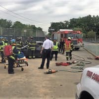 <p>City responders played the scene with conviction, from when police and firefighters arrived to all that happens next in such a crash.</p>