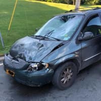 <p>The driver of a minivan ran a red light in Ramapo, striking a motorcyclist, who was treated for non-life-threatening injuries.</p>