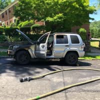 <p>Firefighters quickly extinguished the blaze that broke out inside a car in Hartsdale.</p>