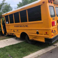 <p>Two drivers were injured when a car and school bus collided.</p>