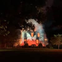 <p>A Greenwich home was consumed by fire.</p>