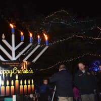 <p>A large menorah was lit on the lawn of the Wayne Municipal Complex.</p>