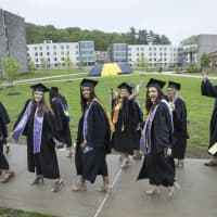 <p>Graduates at Pace University&#x27;s commencement ceremony on Wednesday.</p>