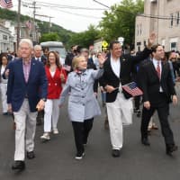 <p>Chappaqua&#x27;s Bill and Hillary Clinton with fellow Town of New Castle resident, Gov. Andrew Cuomo, marching in the New Castle Memorial Day Parade.</p>