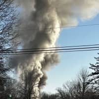 <p>The scene of the smoke billowing from a house fire in Lower Paxton Township.&nbsp;</p>