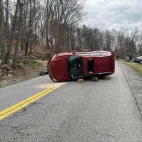 Vehicle Rollover Briefly Shuts Down Road In Carmel