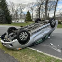 Vehicle Overturns In Parsippany: Mount Tabor FD