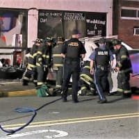 <p>Firefighters freed the driver.</p>