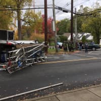 <p>A work van rolled onto its side after being struck by an elderly driver who failed to stop at a stop sign, police said.</p>