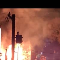<p>Two cars and a garage were destroyed during a fire.</p>