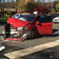 <p>Several children and a pregnant woman were hospitalized following a two-car crash in Ramapo.</p>