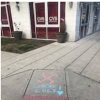 <p>The swastika found on Forest Street.</p>