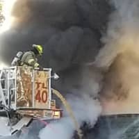<p>Firefighters had to use a water cannon to fight the blaze.</p>