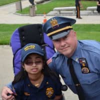 <p>Neha Kurian and Detective Sgt. James Teehan at 2016 Chief for a Day.</p>