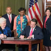 <p>New York Gov. Andrew Cuomo signs the Reproductive Health Act.</p>