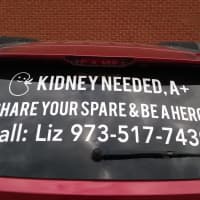 <p>Elizabeth Abrantes has been waiting for years for a kidney. Her car is seen in Bloomfield recently.</p>