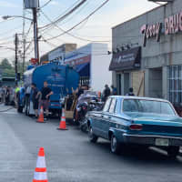 <p>One of the vintage cars on location for the &quot;Saints&quot; filming Monday in Bloomfield.</p>
