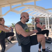 <p>Gold&#x27;s Gym holds an outdoor Zumba Class in Long Branch (June 2019).</p>