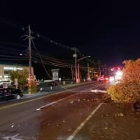 <p>Three were injured after crashing into a utility pole on Route 59 in Rockland County.</p>