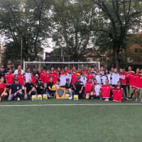 <p>Port Authority police officers based at Newark Airport bought new uniforms for the girls soccer team at East Side High.</p>