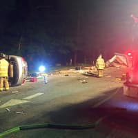 <p>A car coming off the Taconic Parkway crashed into a booth at FDR Park in Yorktown Heights.</p>