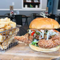 <p>Soft shell crab burger at Crossroads Gastro? Yes, please!</p>