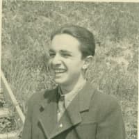 <p>Hirsch Dorbian, 16, in a displaced persons camp following his 1945 liberation from the concentration camps.</p>